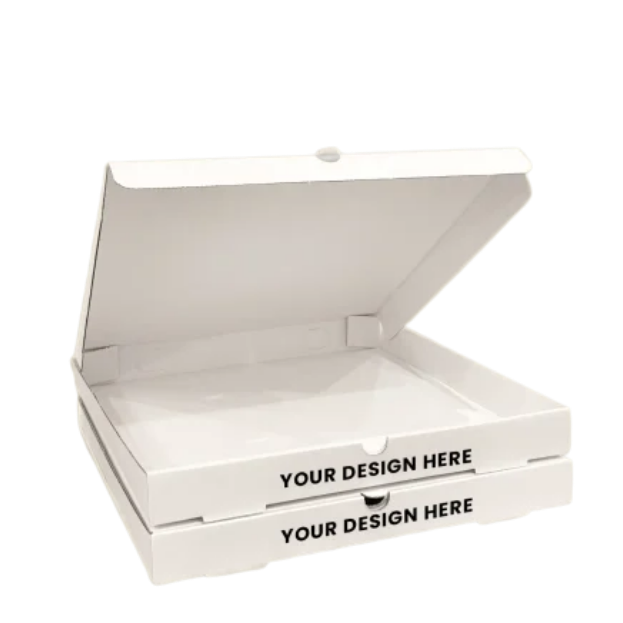 White pizza box packaging showcase